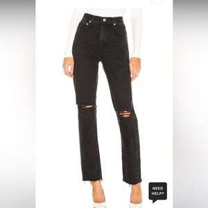 NWT Agolde Cherie High Rise Straight Jeans in Distortion size 24